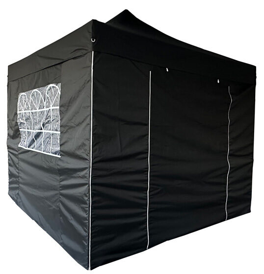 Carpa Plegable Pro Completa 3x3 Negra Para Eventos Al Aire Libre, Jardin y Terraza